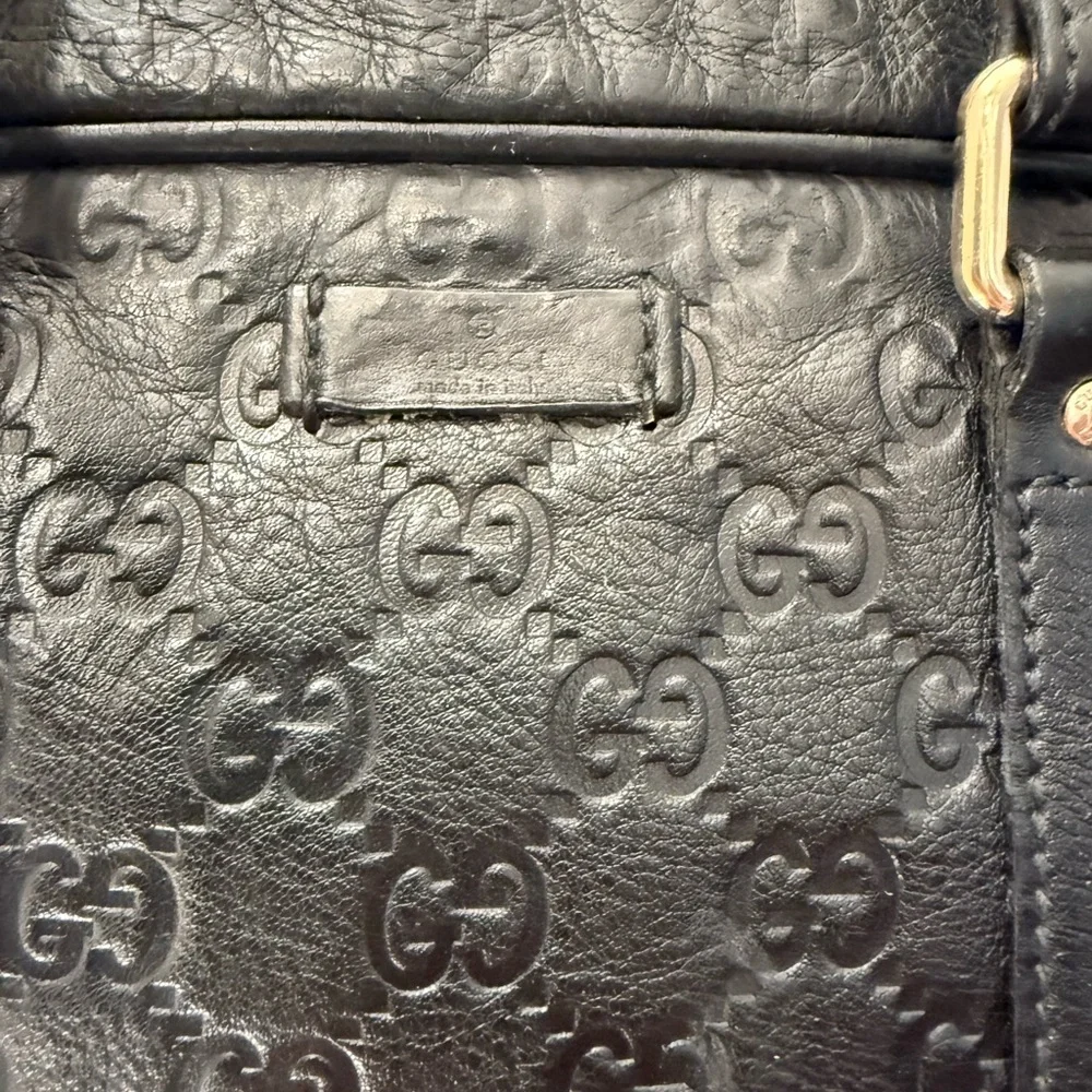 Gucci Black Leather Unisex Briefcase Bag